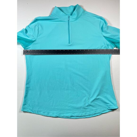 IBKUL 1/4 Zip Mesh Undersleeve TPC River Highlands Embroidered Turquoise Size XL - Picture 9 of 12